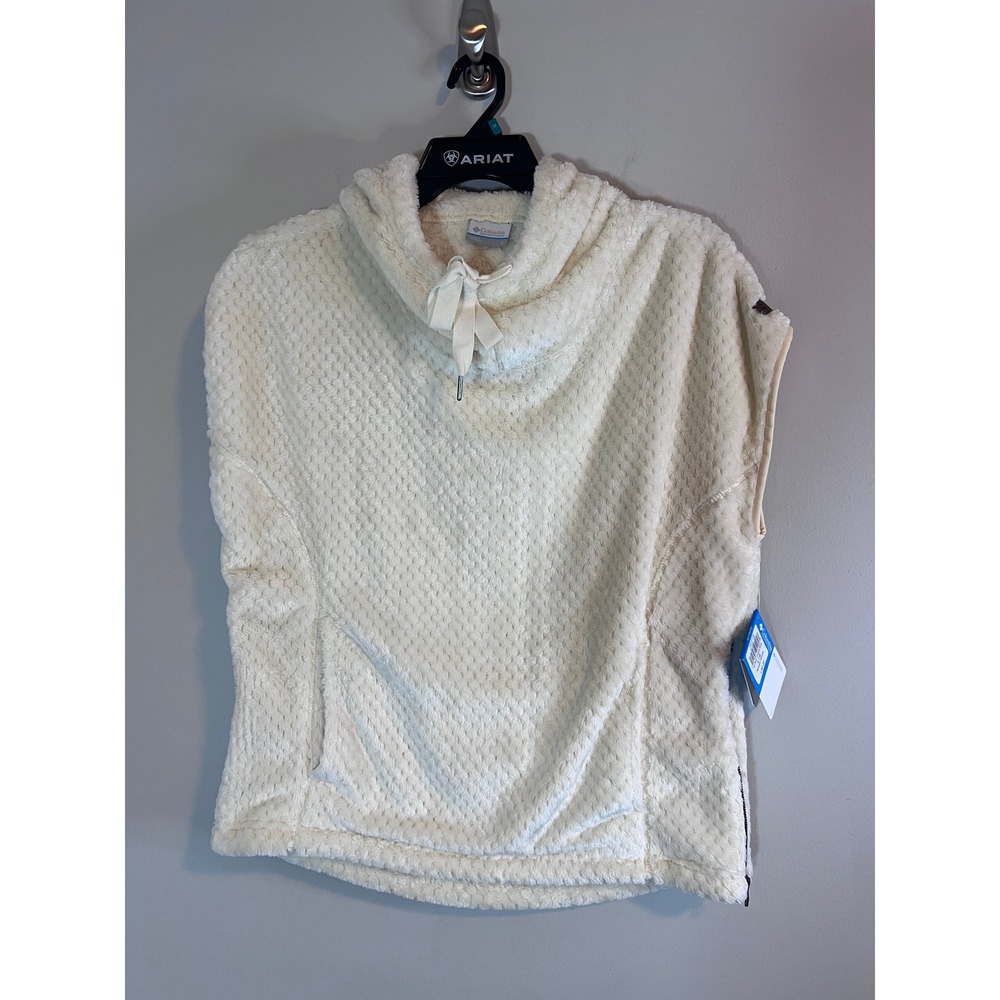 Columbia Fire Side II Sherpa Shrug Cream White Fleece Vest Cowl Neck AL1084 L